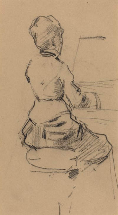 Young Woman Seated at a Piano [verso] by Jean Louis Forain